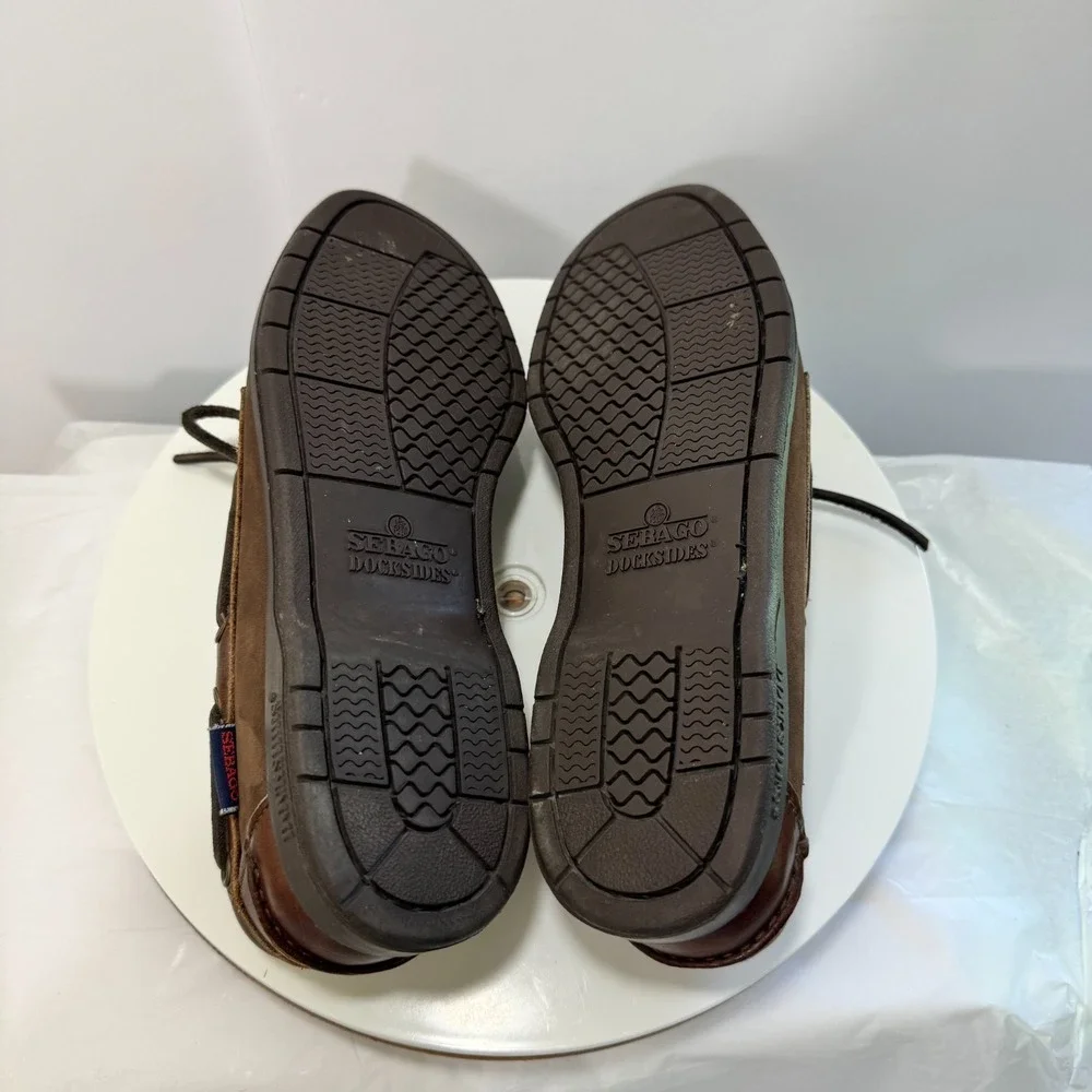 Sebago Docksides Made In USA Endeavor Leather Boat Shoe Mens 9 Brown Outdoors